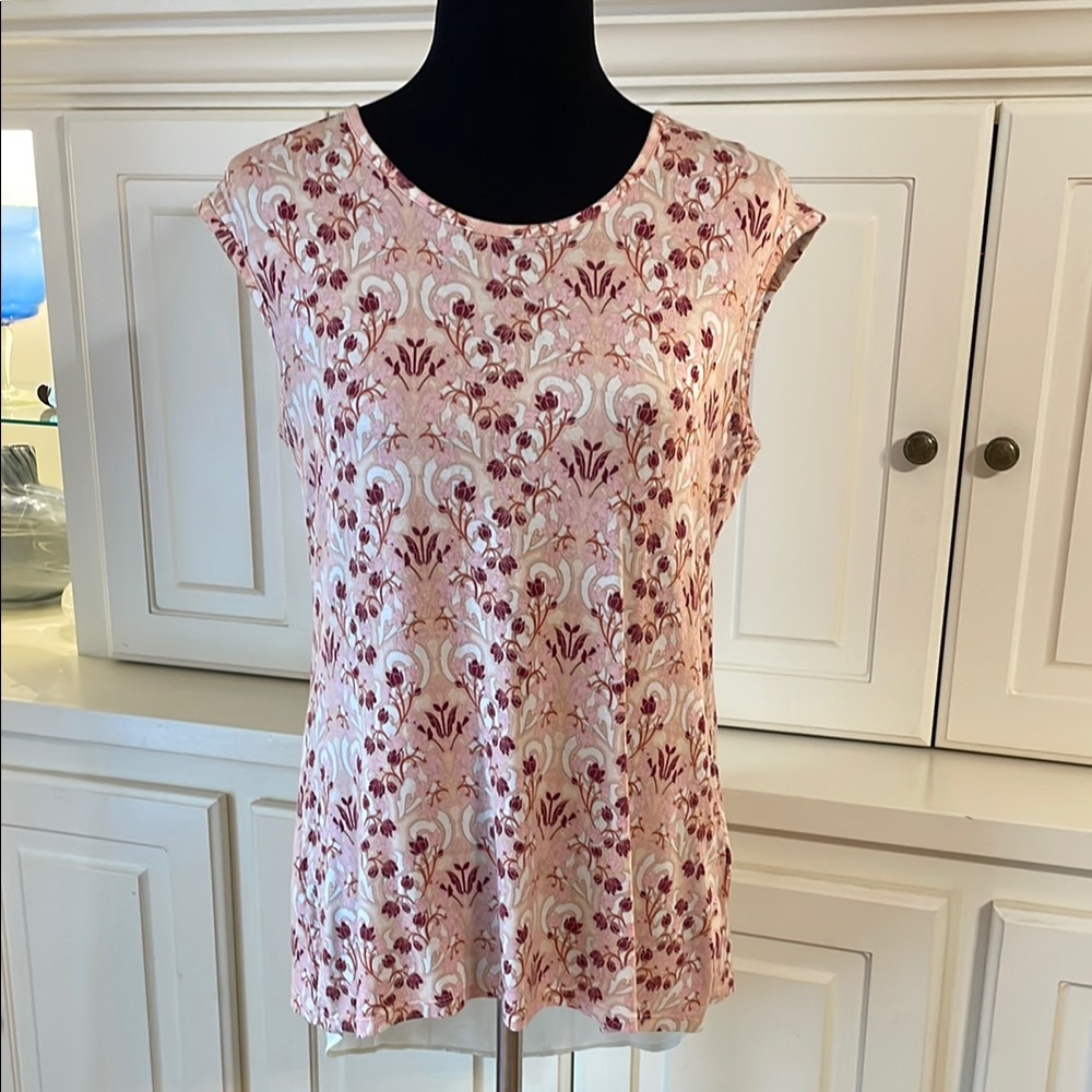 Rose & Olive Pink Cap Sleeve T-Shirt Blouse